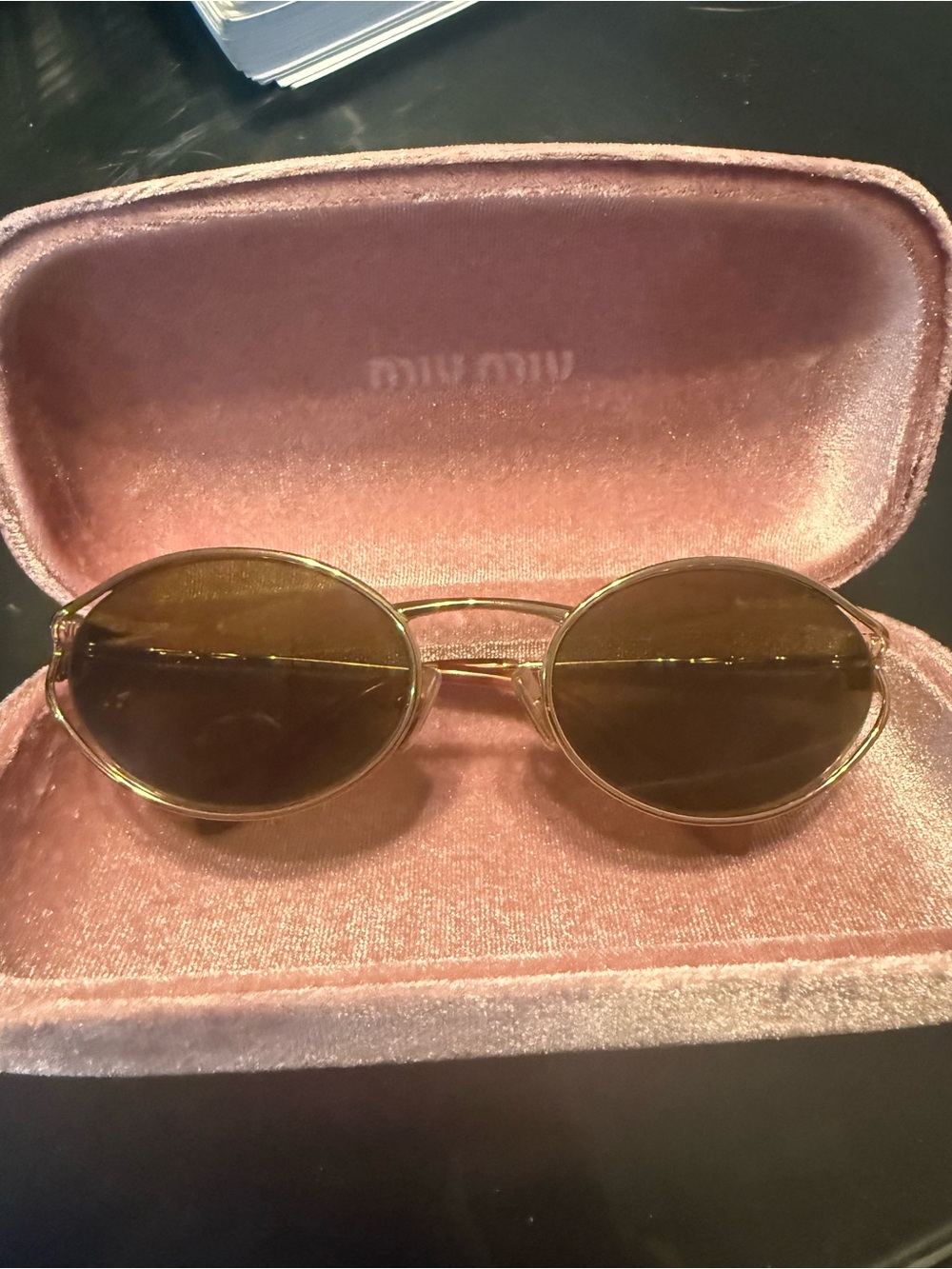 Miu miu brown and gold sunglasses, AUTHENTIC